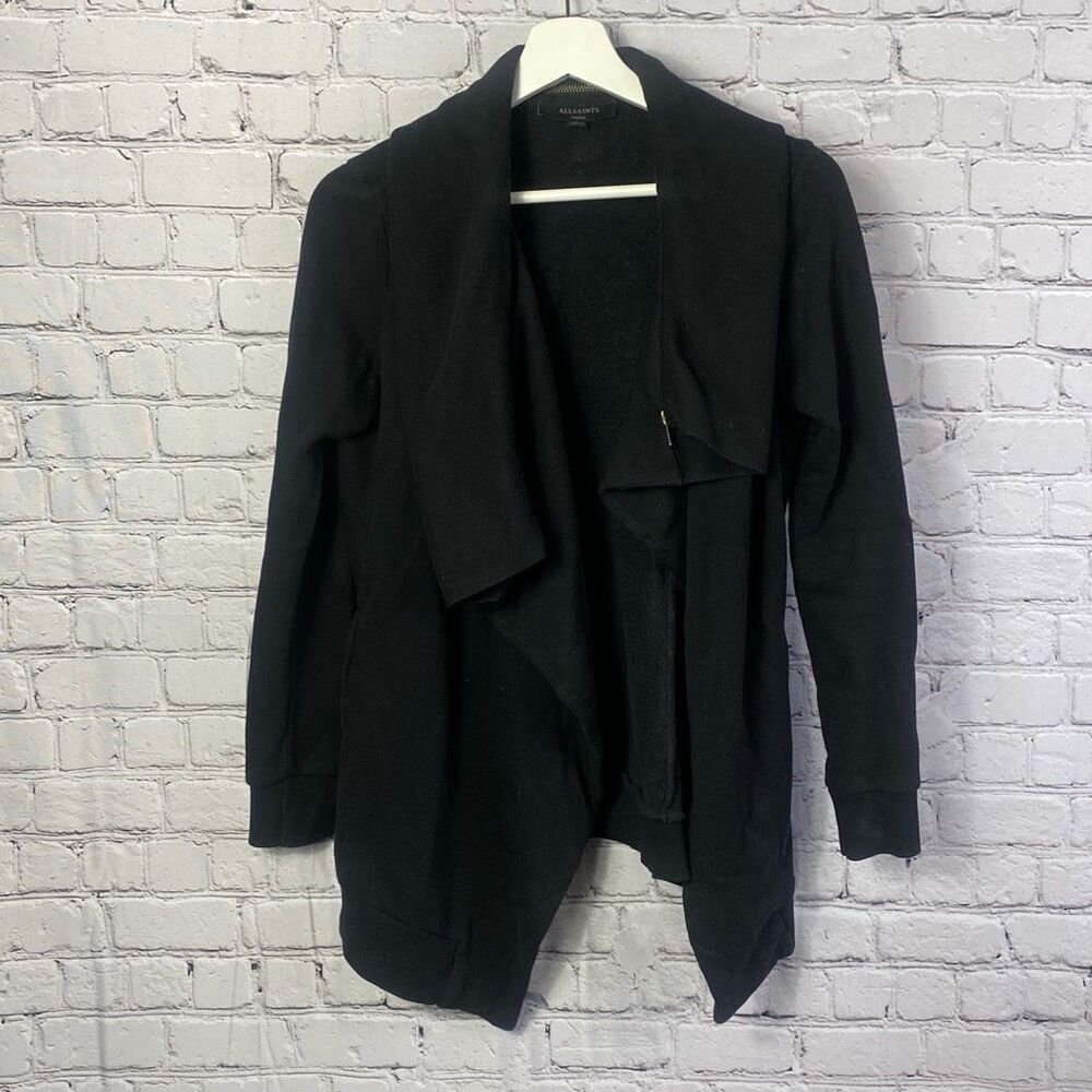 AllSaints Dahlia Sweat Jacket Black Size Small D